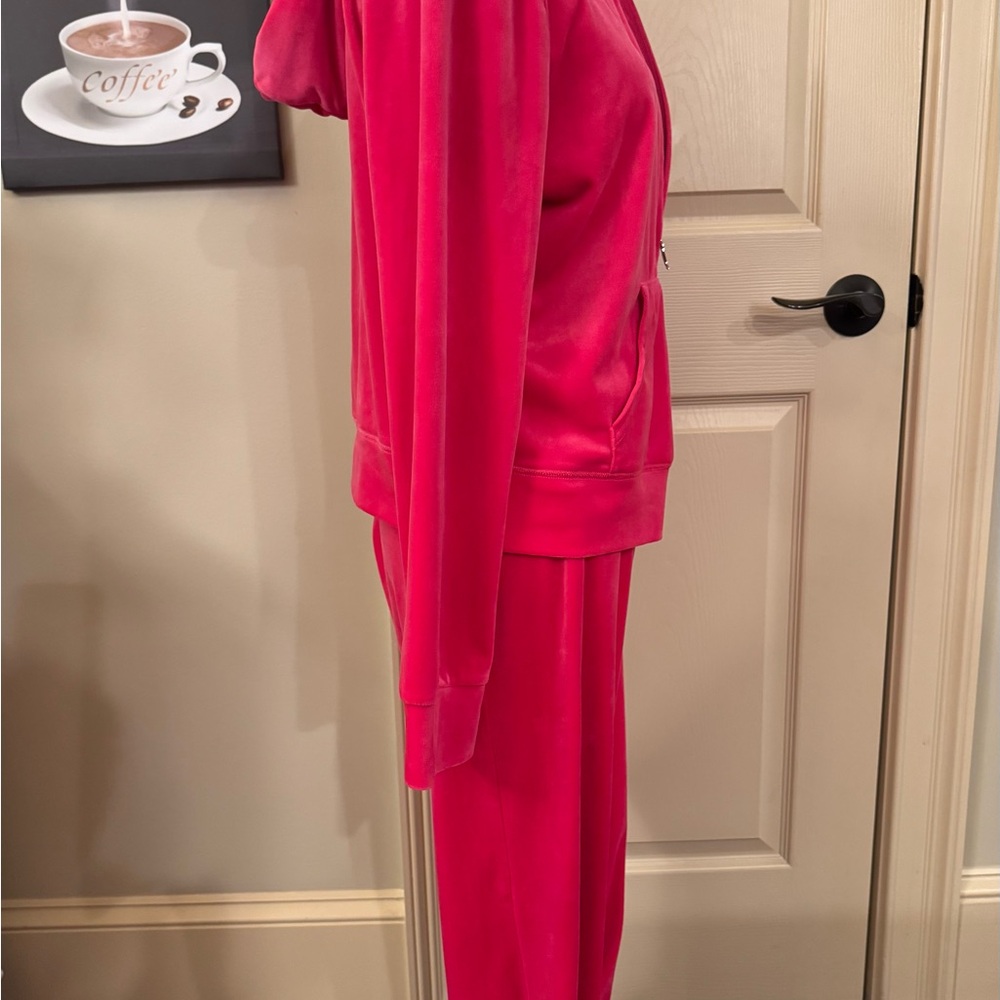 Juicy Couture Hot Pink Velour Tracksuit Hoodie & Pants - Picture 4 of 7